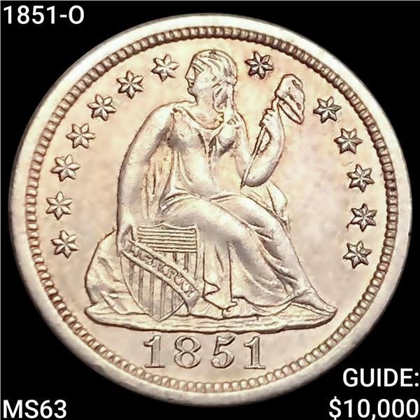 1851-O Seated Liberty Dime CHOICE BU