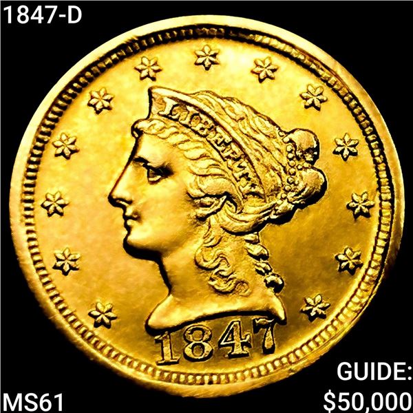 1847-D $2.50 Gold Quarter Eagle UNCIRCULATED