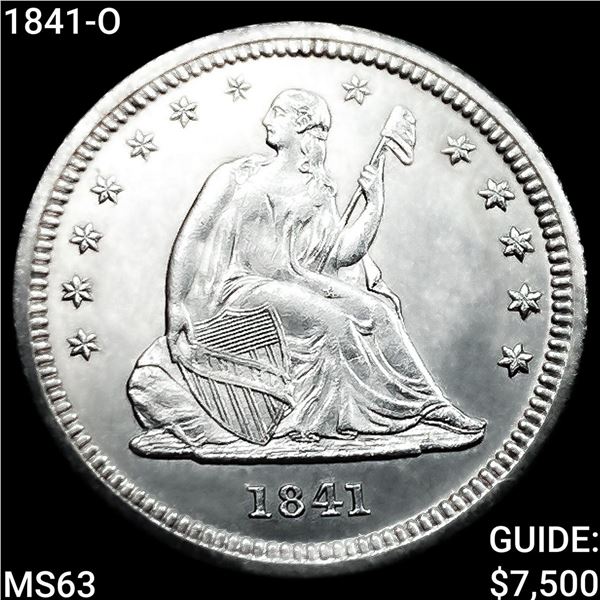 1841-O Seated Liberty Quarter CHOICE BU