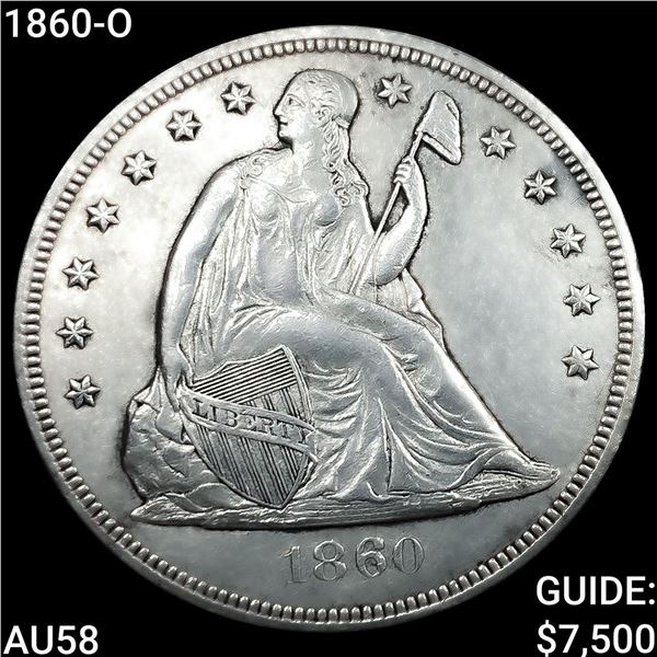 1860-O Seated Liberty Dollar CHOICE AU
