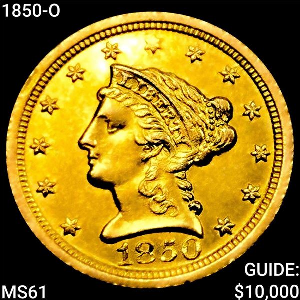1850-O $2.50 Gold Quarter Eagle UNCIRCULATED