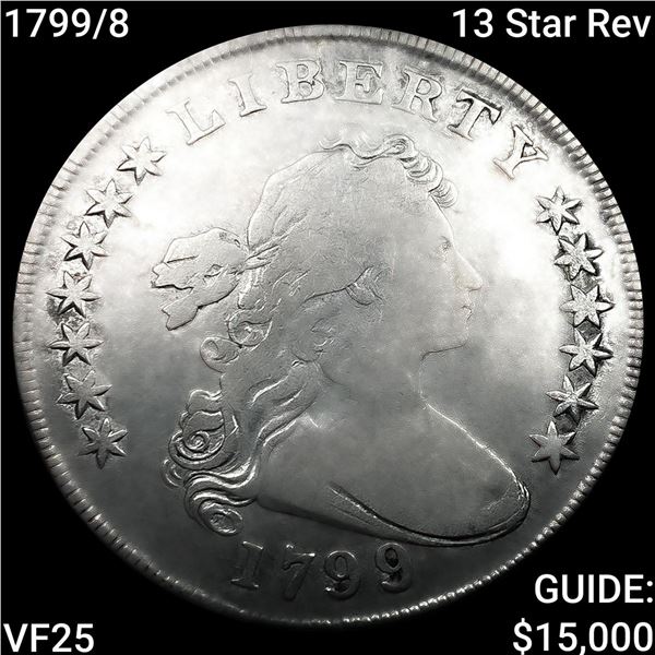 1799/8 13 Star Rev Draped Bust Dollar LIGHTLY CIRCULATED