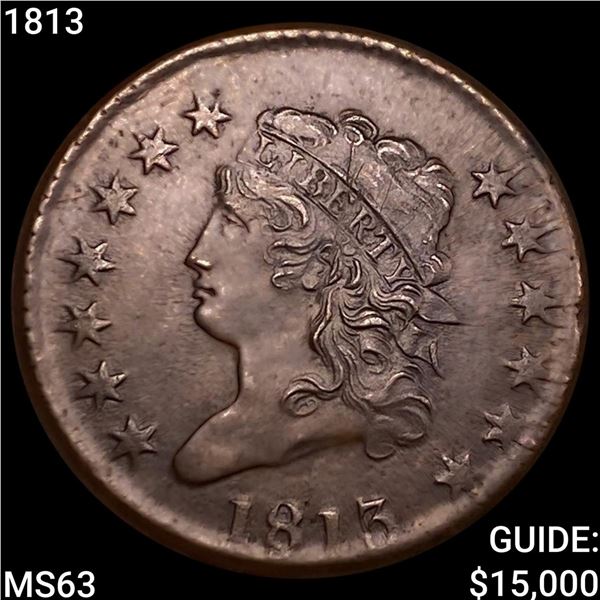 1813 Classic Head Large Cent CHOICE BU