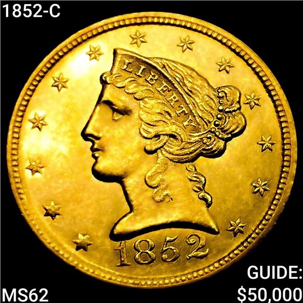 1852-C $5 Gold Half Eagle UNCIRCULATED