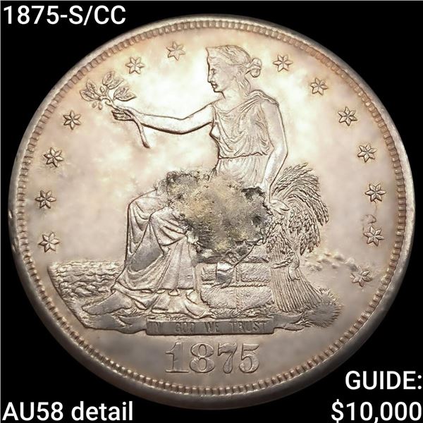 1875-S/CC Silver Trade Dollar CHOICE AU