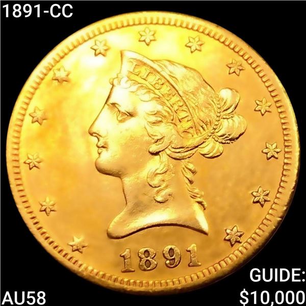 1891-CC $10 Gold Eagle CHOICE AU