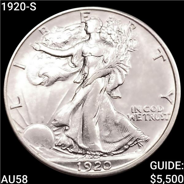 1920-S Walking Liberty Half Dollar CHOICE AU