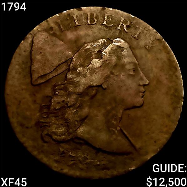 1794 Liberty Cap Large Cent NEARLY UNCIRCULATED