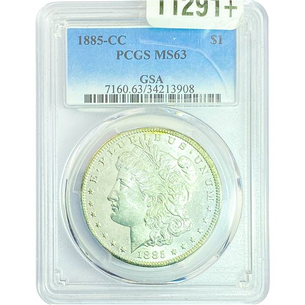 1885-CC Morgan Silver Dollar PCGS MS63 GSA