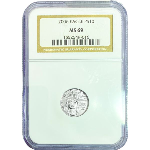 2006 1/10oz Platinum Eagle $10 NGC MS69