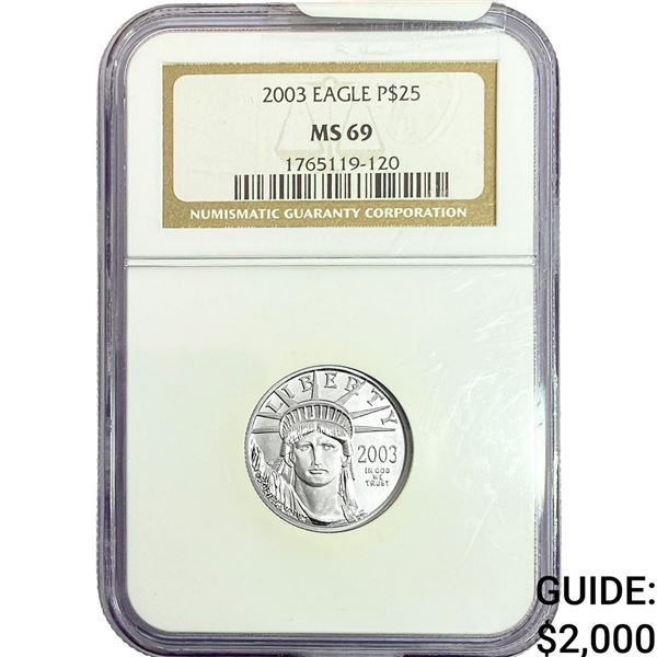 2003 1/4oz Platinum Eagle $25 NGC MS69