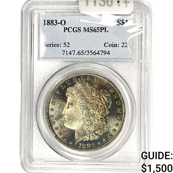1883-O Morgan Silver Dollar PCGS MS65 PL