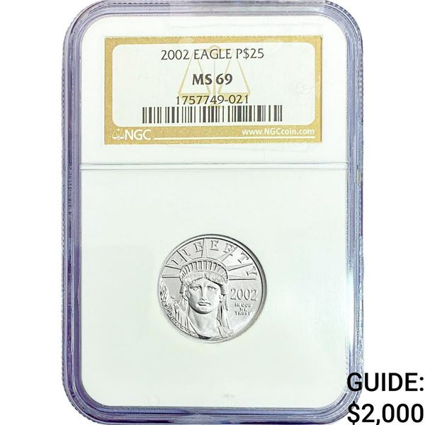 2002 1/4oz Platinum Eagle $25 NGC MS69