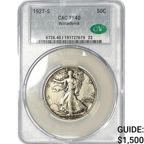 1927-S Walking Liberty Half Dollar CAC XF40