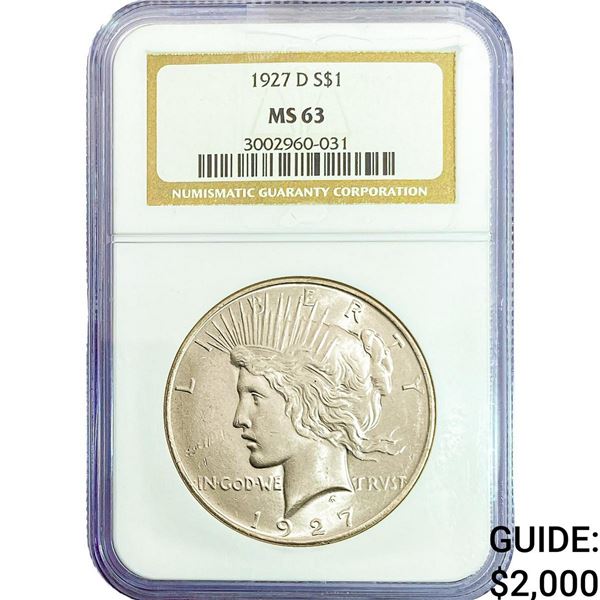 1927-D Silver Peace Dollar NGC MS63