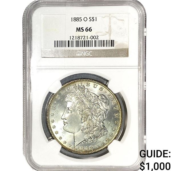 1885-O Morgan Silver Dollar NGC MS66
