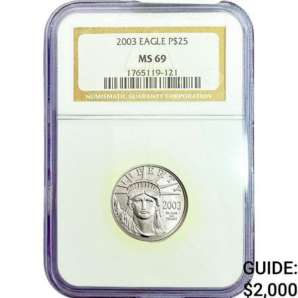 2003 1/4oz Platinum Eagle $25 NGC MS69