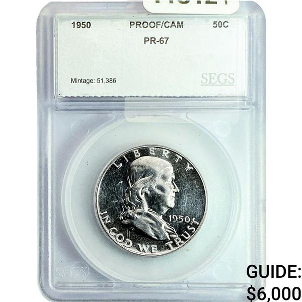 1950 Franklin Half Dollar SEGS PR67