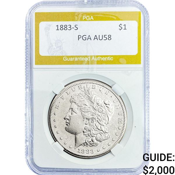 1883-S Morgan Silver Dollar PGA AU58