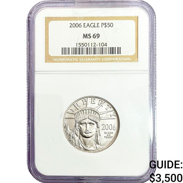 2006 1/2oz Platinum Eagle $50 NGC MS69