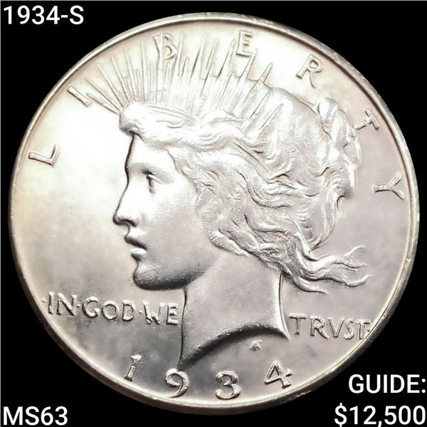 1934-S Silver Peace Dollar CHOICE BU
