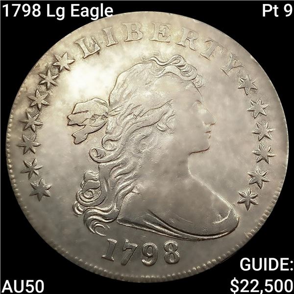 1798 Lg Eagle Pt 9 Draped Bust Dollar CLOSELY UNCIRCULATED