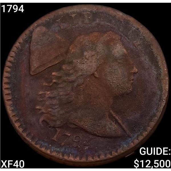 1794 Liberty Cap Large Cent NEARLY UNCIRCULATED
