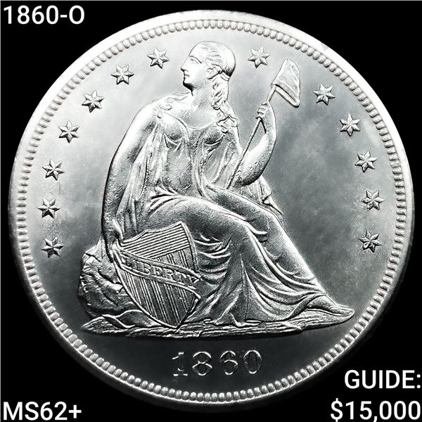 1860-O Seated Liberty Dollar UNCIRCULATED +