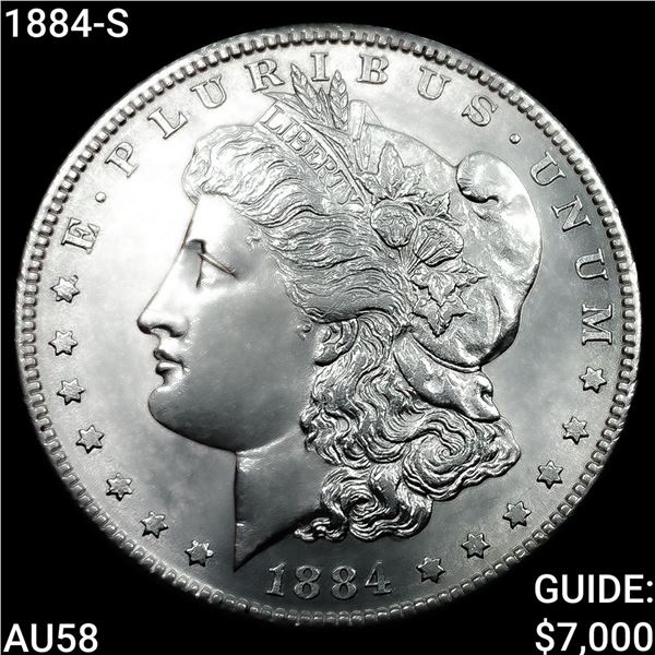 1884-S Morgan Silver Dollar CHOICE AU