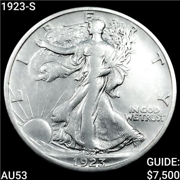 1923-S Walking Liberty Half Dollar CLOSELY UNCIRCULATED