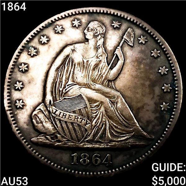 1864 Seated Liberty Half Dollar CLOSELY UNCIRCULATED