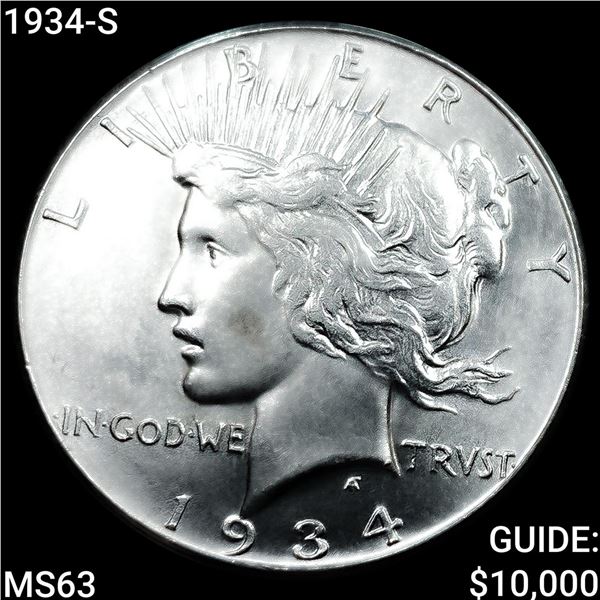 1934-S Silver Peace Dollar CHOICE BU