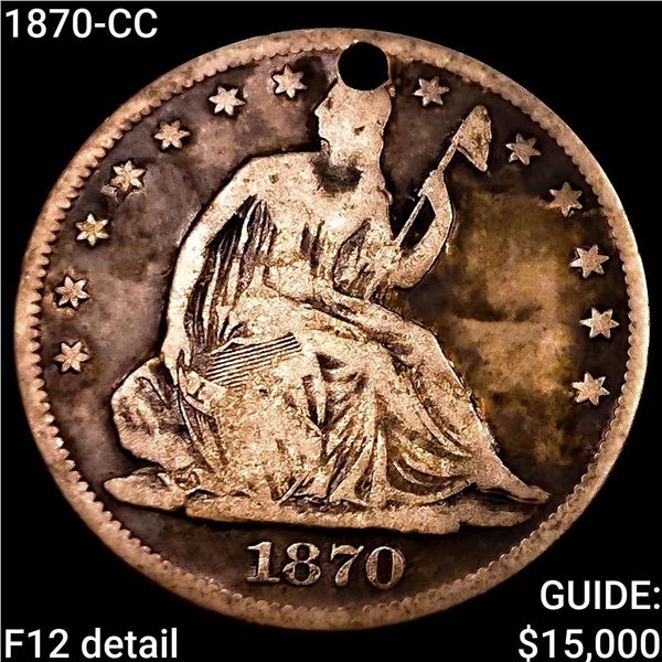 1870-CC Seated Liberty Half Dollar NICELY CIRCULATED