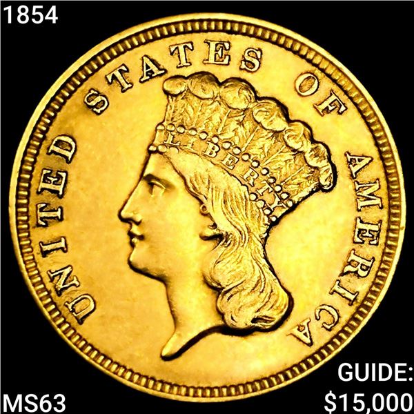 1854 $3 Gold Piece