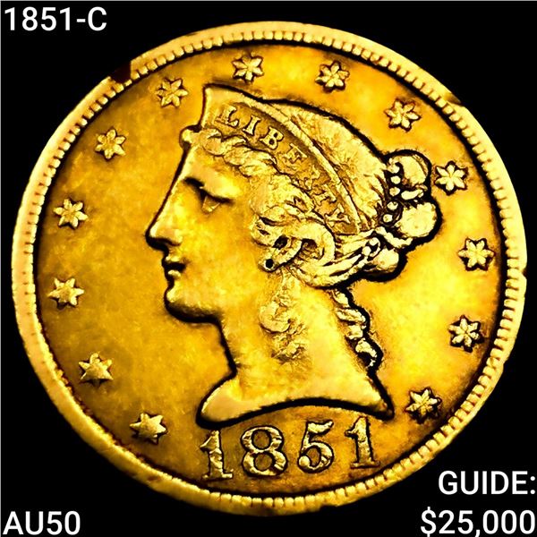 1851-C $5 Gold Half Eagle