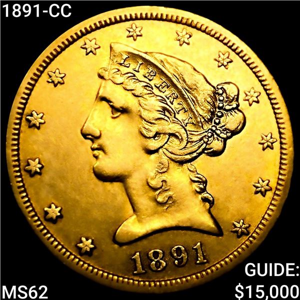 1891-CC $5 Gold Half Eagle
