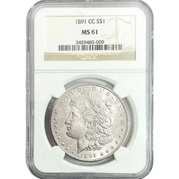 1891-CC Morgan Silver Dollar NGC MS61