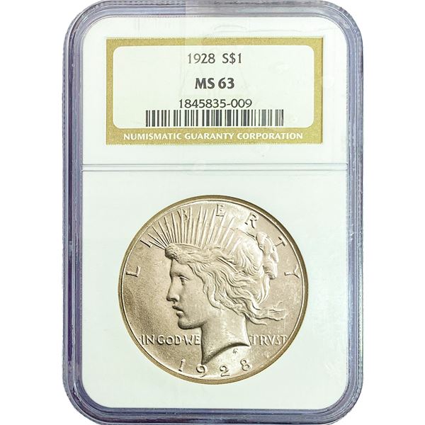 1928 Silver Peace Dollar NGC MS63