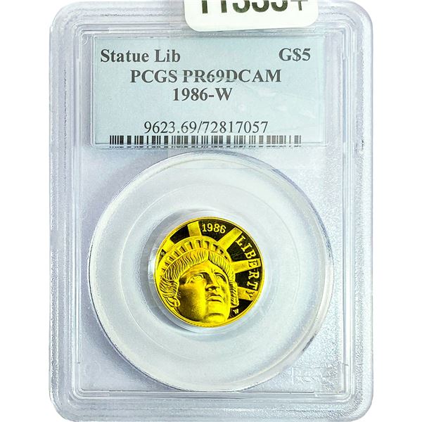 1986-W 1/4oz Gold Liberty $5 PCGS PR69 DCAM