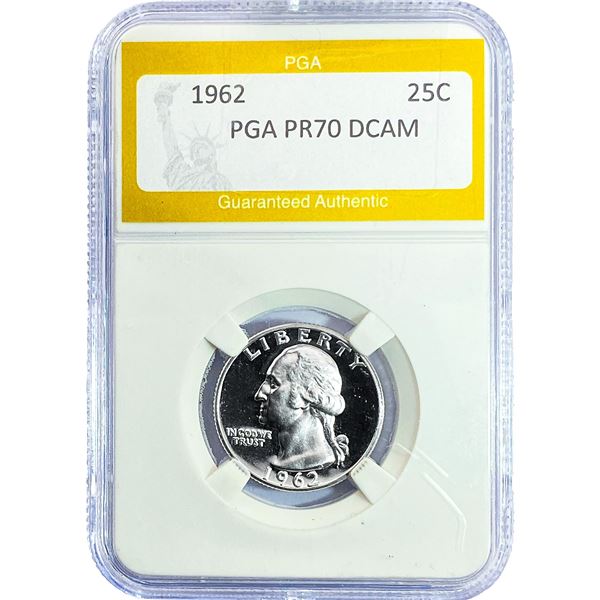1962 Washington Silver Quarter PGA PR70 DCAM