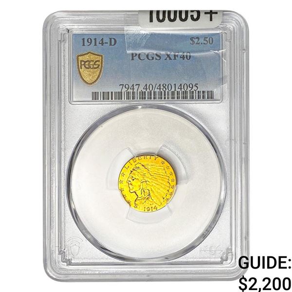 1914-D $2.50 Gold Quarter Eagle PCGS XF40