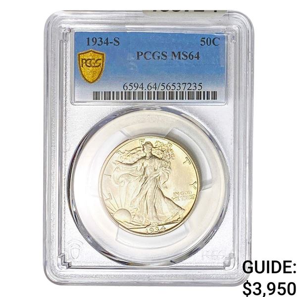 1934-S Walking Liberty Half Dollar PCGS MS64