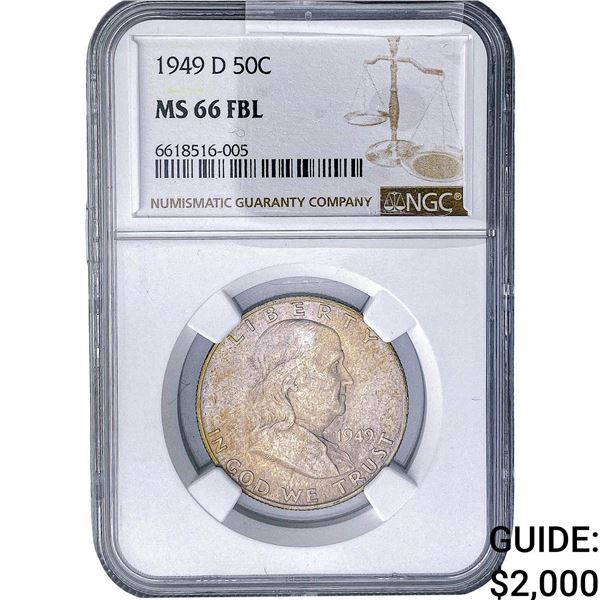 1949-D Franklin Half Dollar NGC MS66 FBL