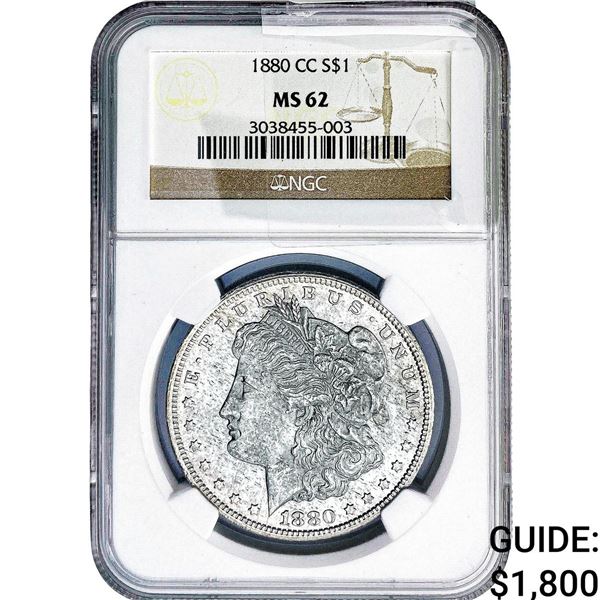 1880-CC Morgan Silver Dollar NGC MS62