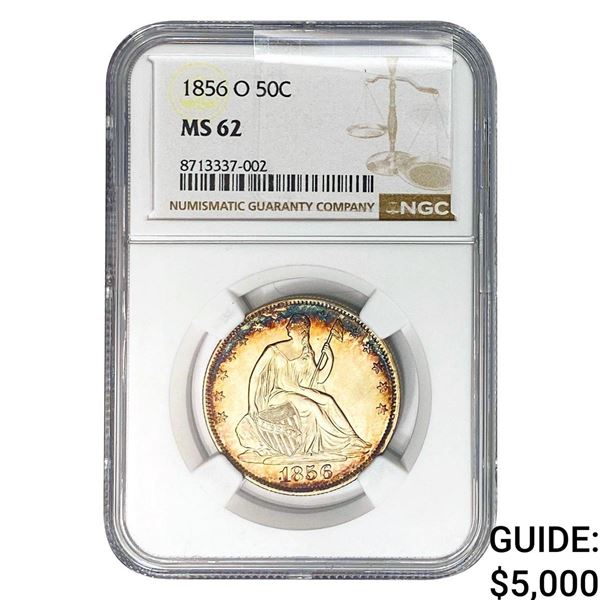 1856-O Seated Liberty Half Dollar NGC MS62