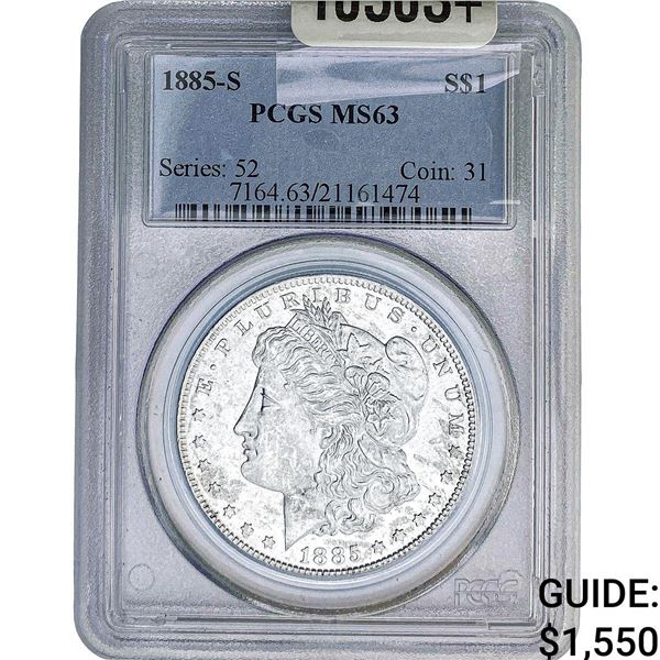 1885-S Morgan Silver Dollar PCGS MS63