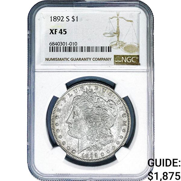 1892-S Morgan Silver Dollar NGC XF45