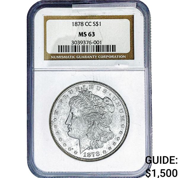 1878-CC Morgan Silver Dollar NGC MS63