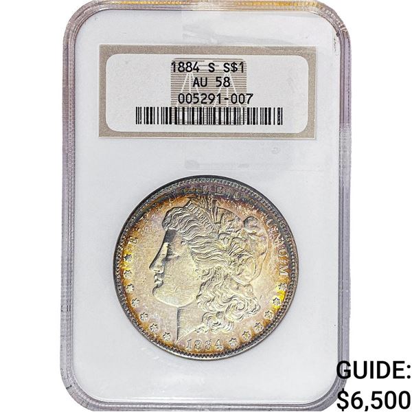 1884-S Morgan Silver Dollar NGC AU58