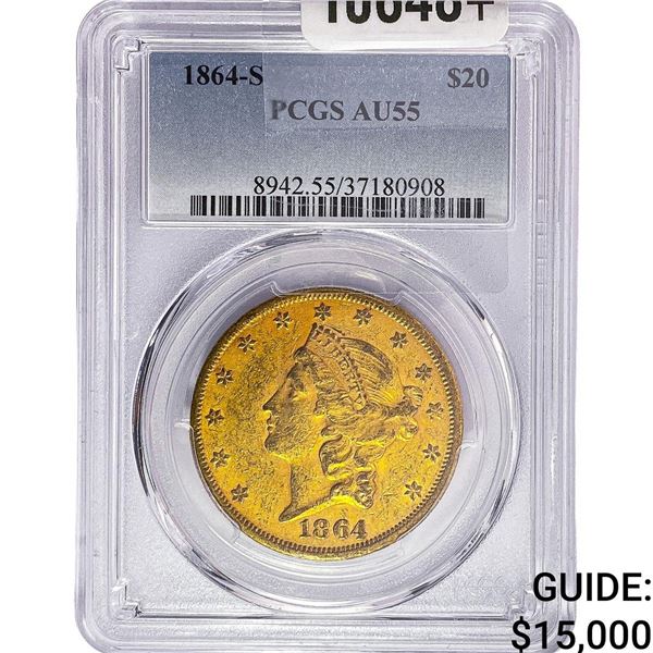 1864-S $20 Gold Double Eagle PCGS AU55